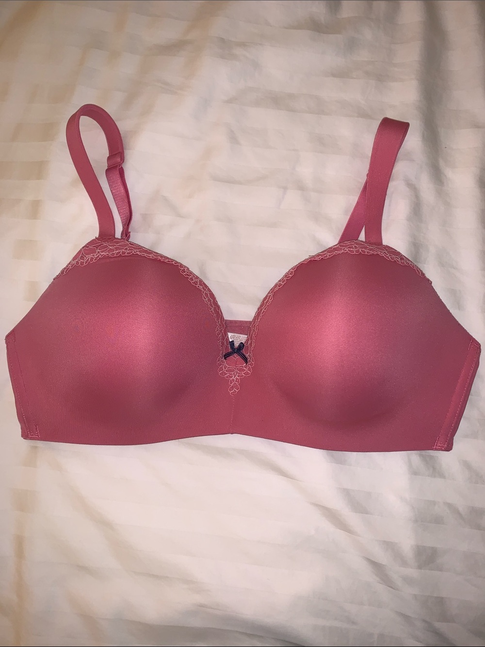 Cacique Simply Wire Free T-Shirt Bra w/Lace – Pink – 40D